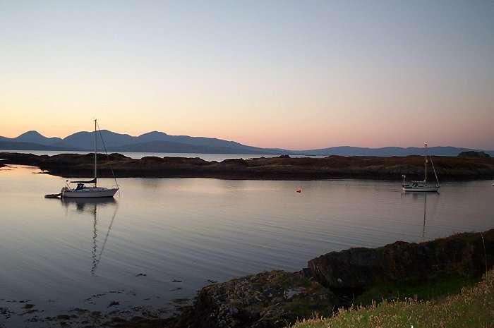 Puilladobhran Anchorage looking over to Mull